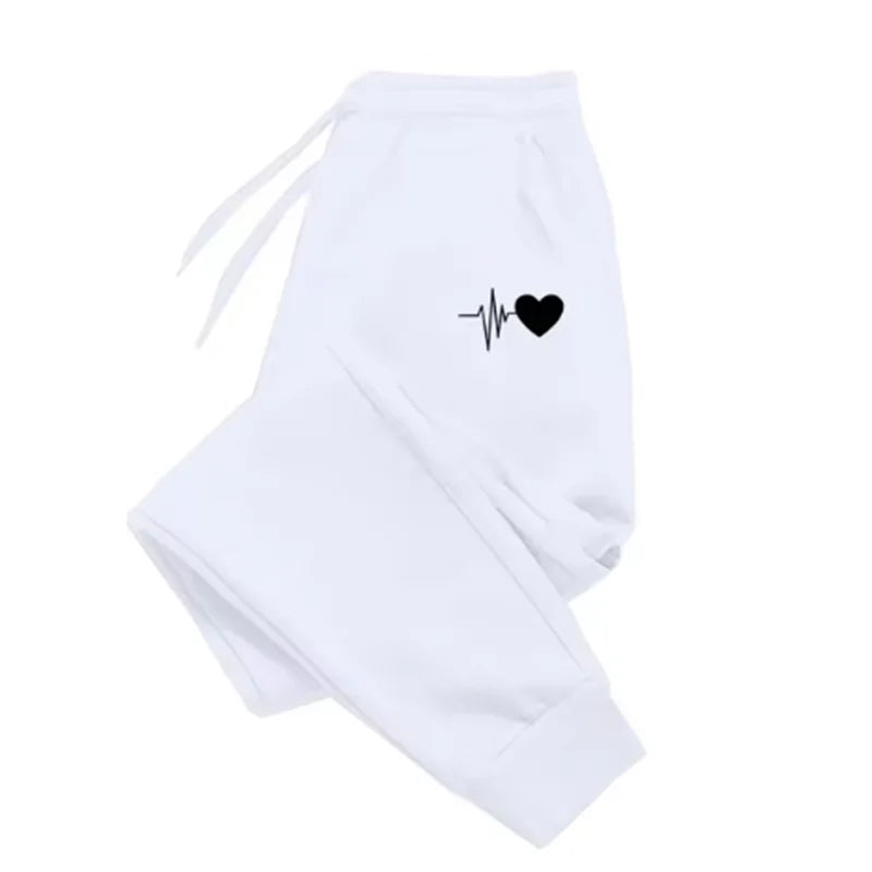 2024 New Heart Pattern Versatile Daily Joggers Fashion Baggy Pants Womens Casual Sweatpants Comfortable Fitness Trousers CYXX080
