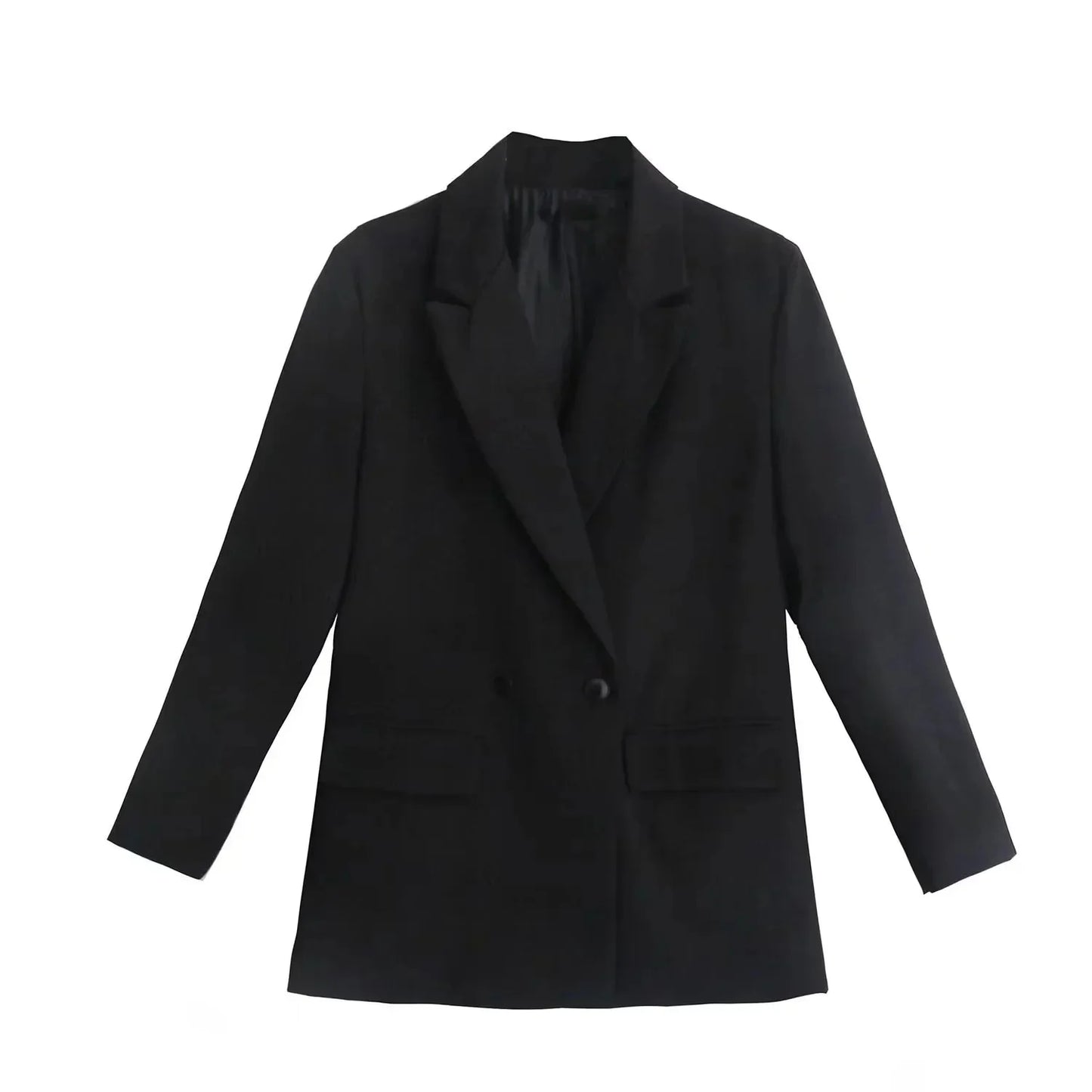 Fashionable Loose Long Sleeve Two Button Suit Jacket Women's Autumn New Style Polyester Fiber No Pattern Decoration