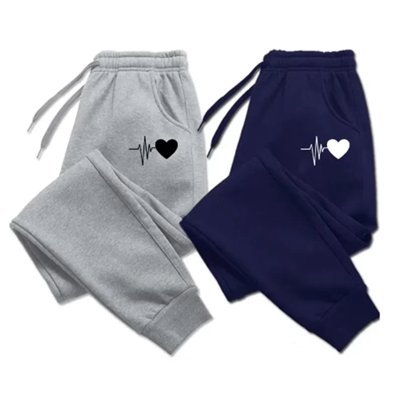2024 New Heart Pattern Versatile Daily Joggers Fashion Baggy Pants Womens Casual Sweatpants Comfortable Fitness Trousers CYXX080