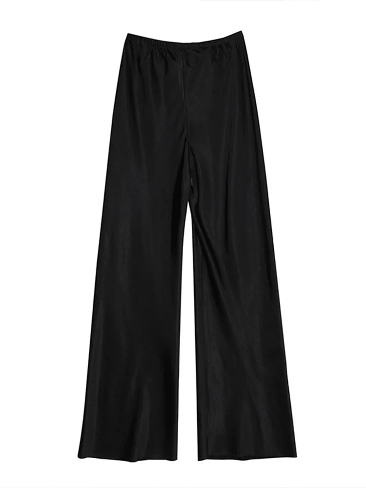 DFCF 2025 New Spring Summer Pants Casual Versatile Solid Wide Leg Pants for Women Korean Fashion High Waist Loose Straight Pants