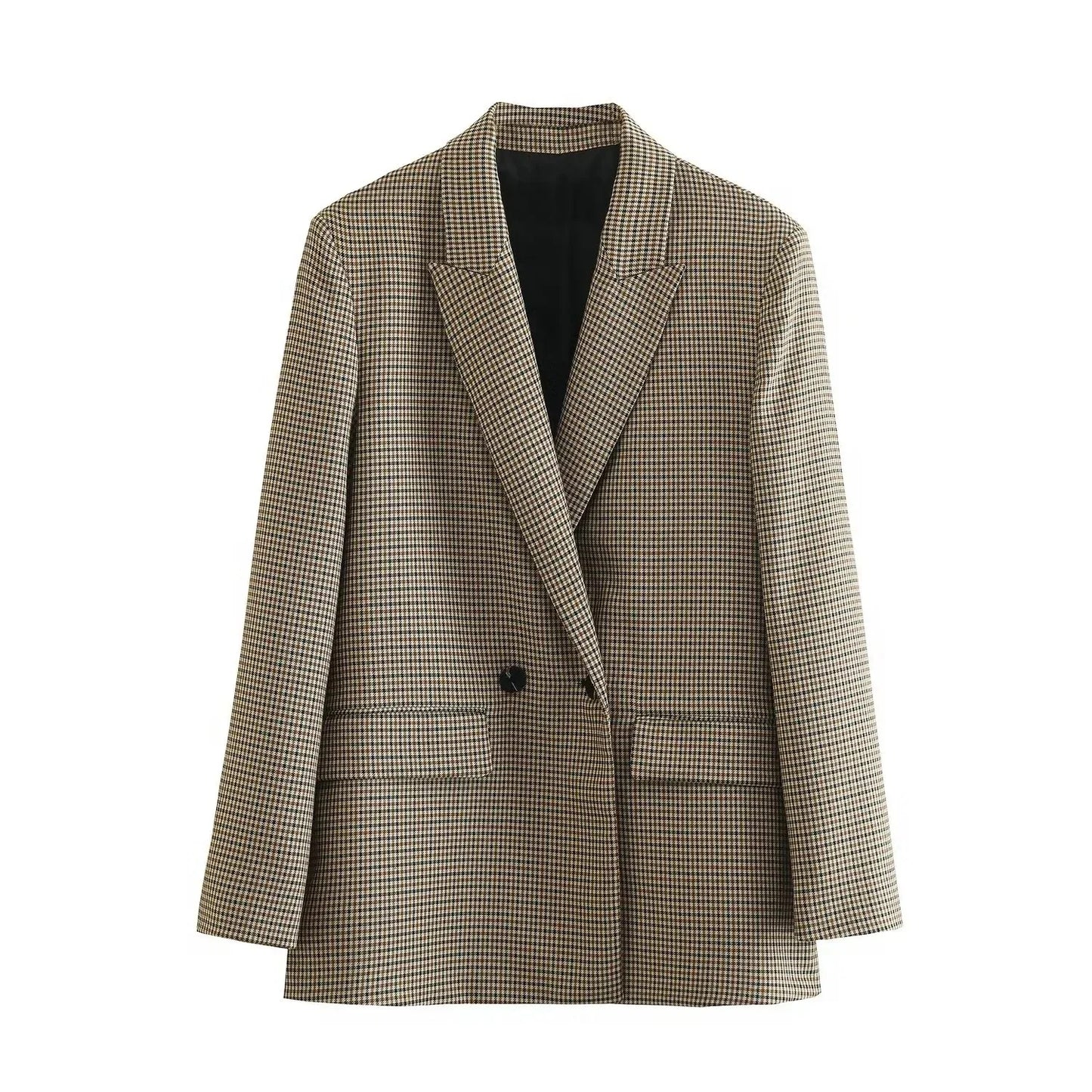 Fashionable Loose Long Sleeve Two Button Suit Jacket Women's Autumn New Style Polyester Fiber No Pattern Decoration