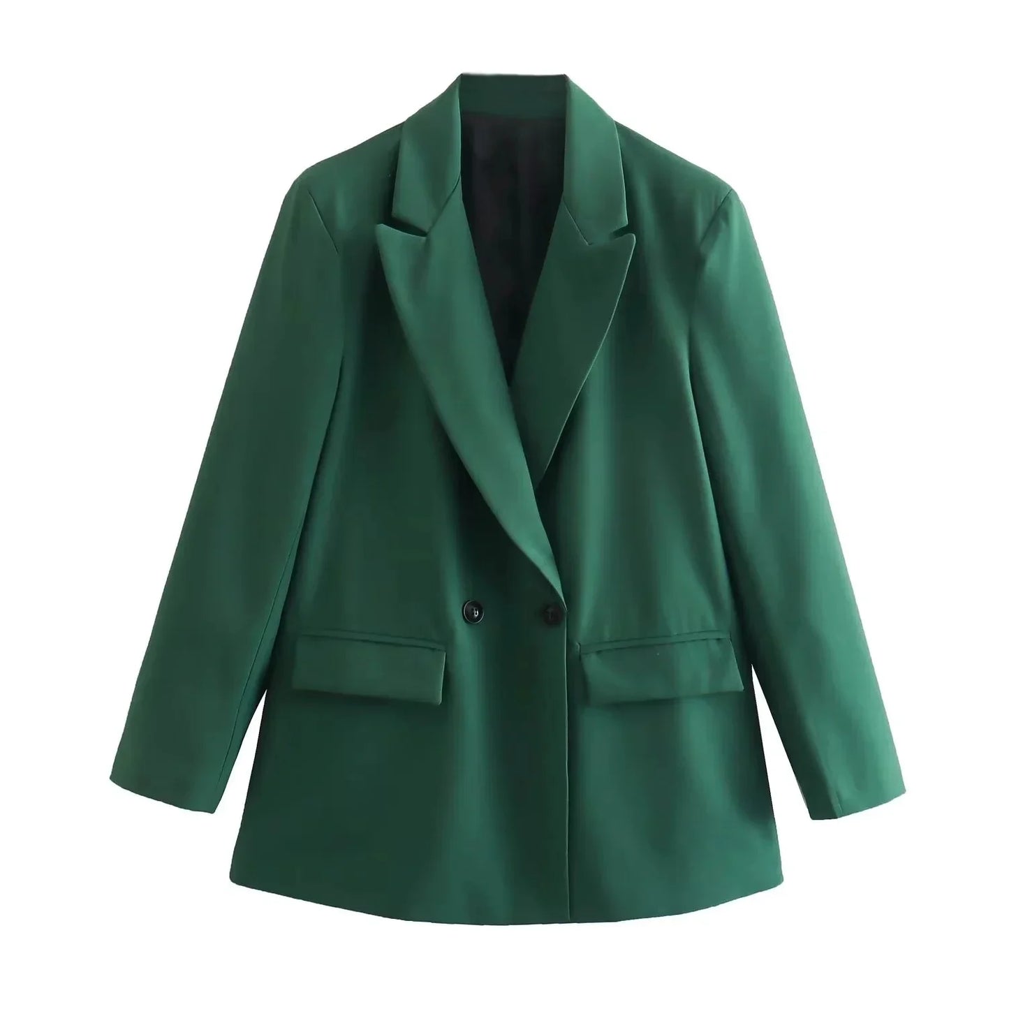 Fashionable Loose Long Sleeve Two Button Suit Jacket Women's Autumn New Style Polyester Fiber No Pattern Decoration