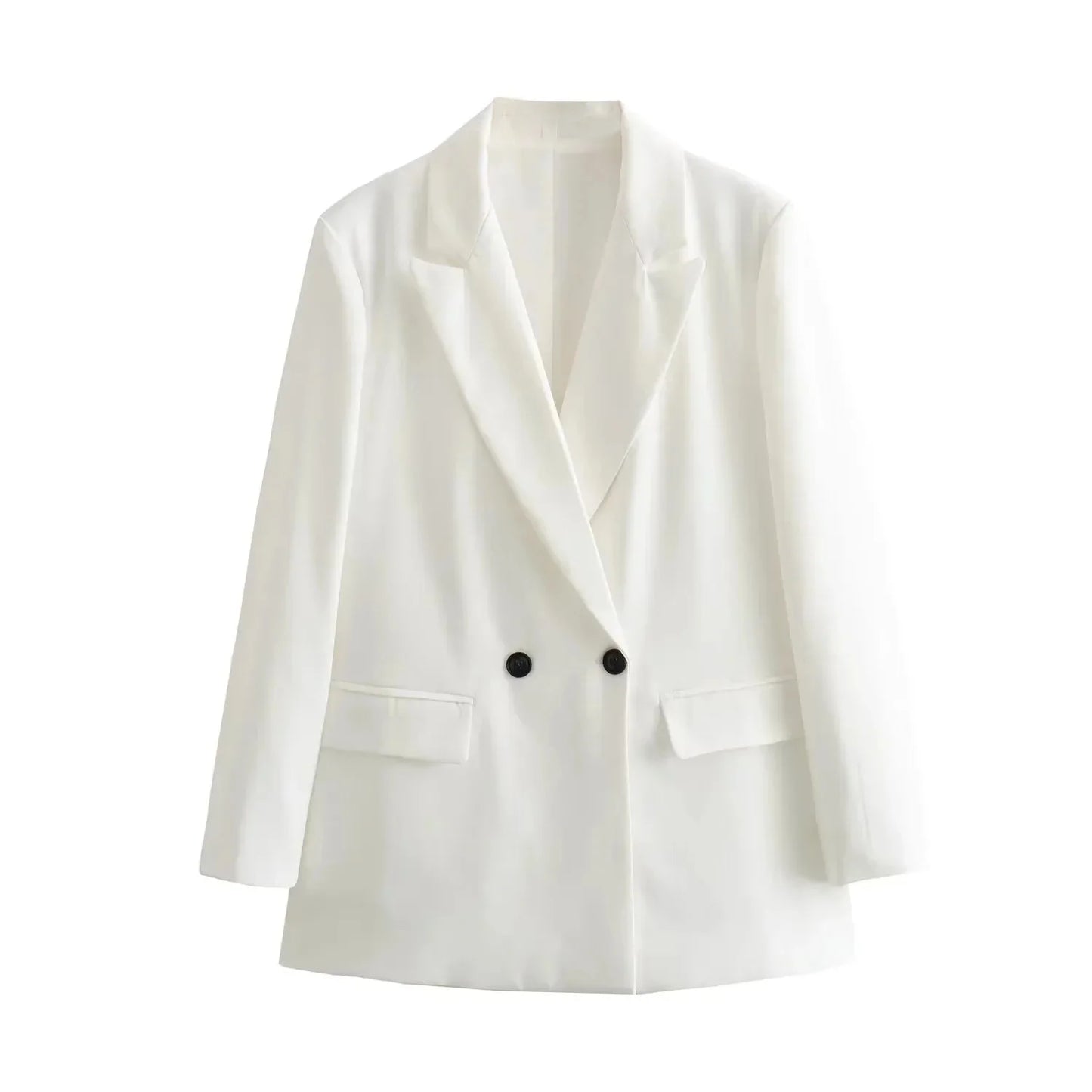 Fashionable Loose Long Sleeve Two Button Suit Jacket Women's Autumn New Style Polyester Fiber No Pattern Decoration