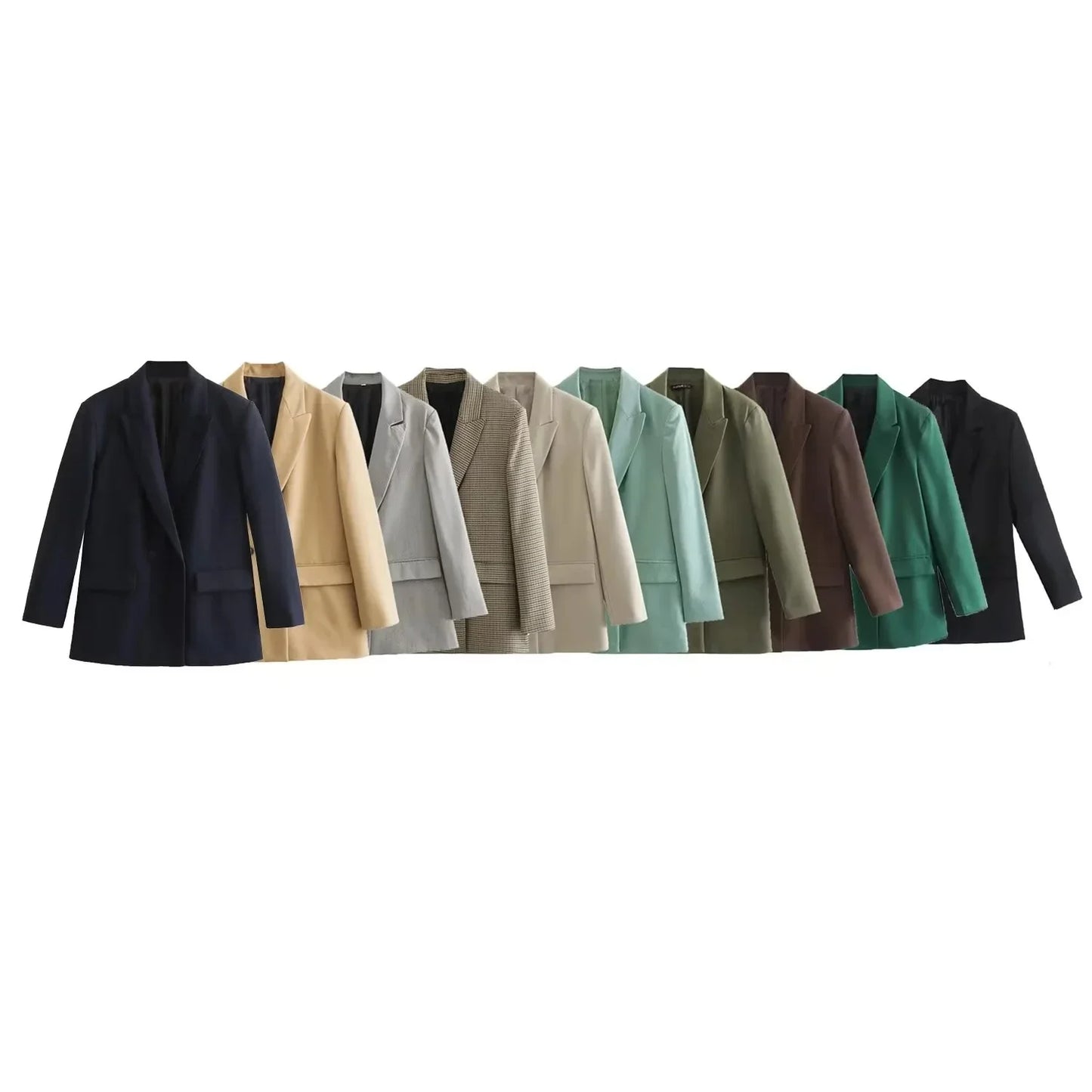 Fashionable Loose Long Sleeve Two Button Suit Jacket Women's Autumn New Style Polyester Fiber No Pattern Decoration