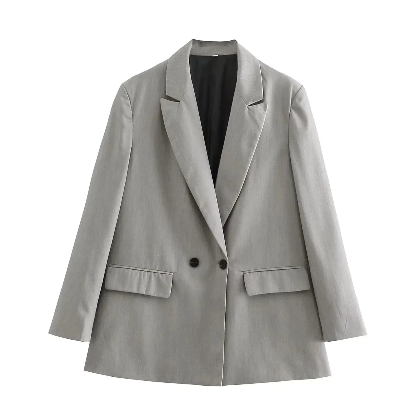 Fashionable Loose Long Sleeve Two Button Suit Jacket Women's Autumn New Style Polyester Fiber No Pattern Decoration