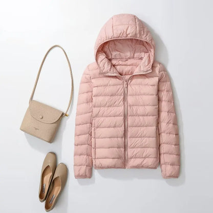 Women Puffer Jacket 15 Colors Plus Size 5XL 6XL 7XL 2023 New Spring Autumn Female Ultra Lightweight Packable Hooded Down Coats