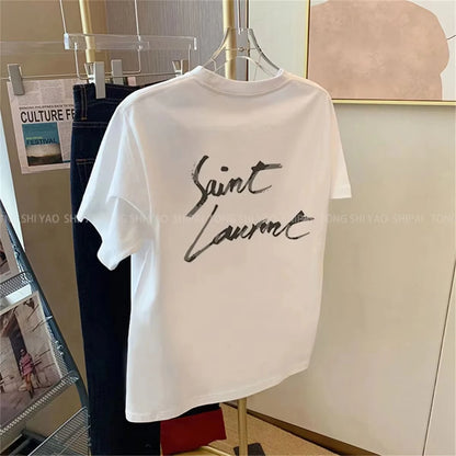 2025 New Summer Oversized Short-sleeved T-shirt Men's and Women's Summer New Design Fashionable Loose Lazy Unique Chic Top