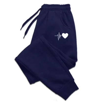 2024 New Heart Pattern Versatile Daily Joggers Fashion Baggy Pants Womens Casual Sweatpants Comfortable Fitness Trousers CYXX080