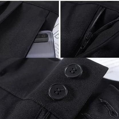 2025 Lady Summer High Waisted Thin Pants Women Comfortable Straight Leg Suit Trousers Girls All Match Work Classic Basic Slacks