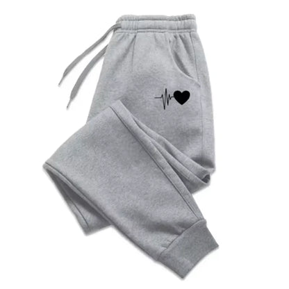 2024 New Heart Pattern Versatile Daily Joggers Fashion Baggy Pants Womens Casual Sweatpants Comfortable Fitness Trousers CYXX080