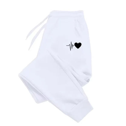 2024 New Heart Pattern Versatile Daily Joggers Fashion Baggy Pants Womens Casual Sweatpants Comfortable Fitness Trousers CYXX080