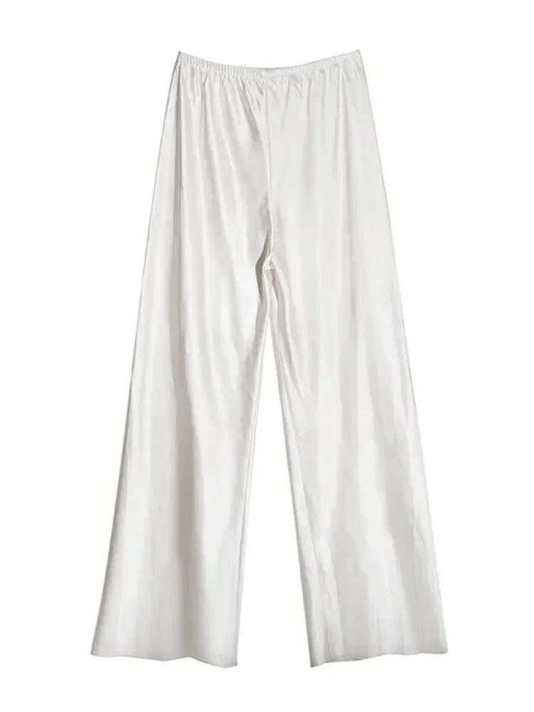 DFCF 2025 New Spring Summer Pants Casual Versatile Solid Wide Leg Pants for Women Korean Fashion High Waist Loose Straight Pants