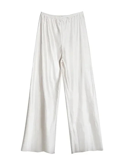 DFCF 2025 New Spring Summer Pants Casual Versatile Solid Wide Leg Pants for Women Korean Fashion High Waist Loose Straight Pants