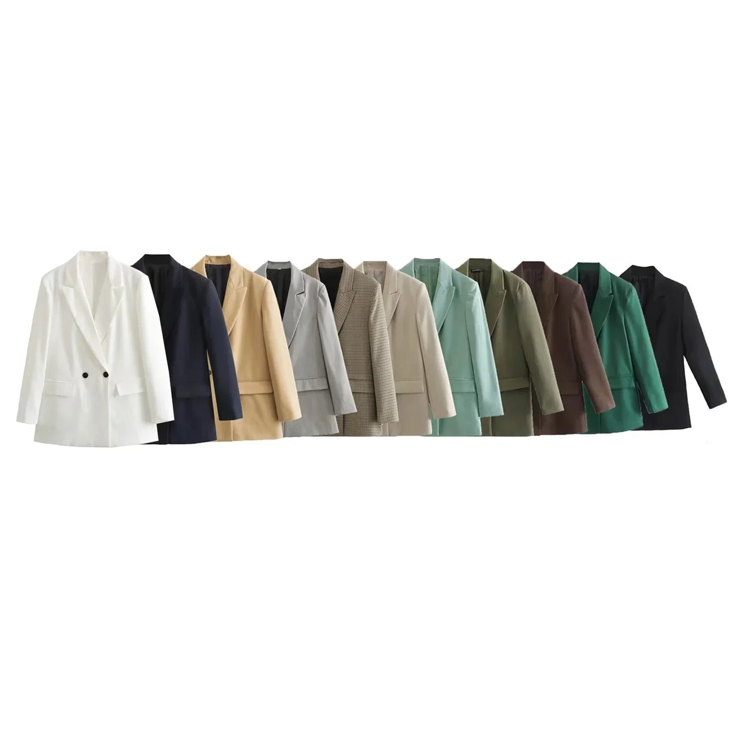 Fashionable Loose Long Sleeve Two Button Suit Jacket Women's Autumn New Style Polyester Fiber No Pattern Decoration