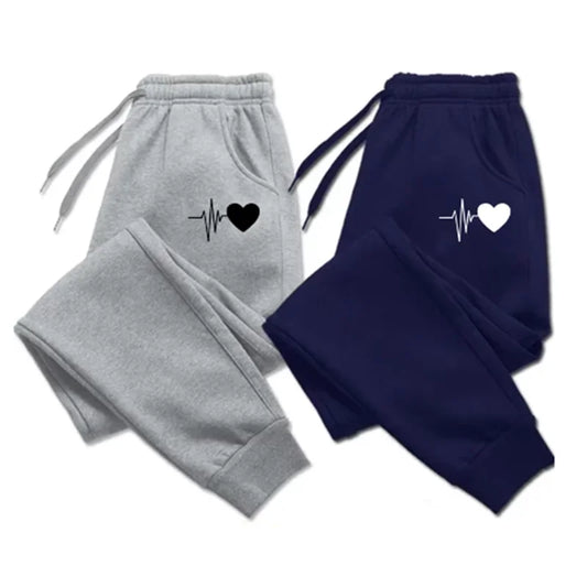2024 New Heart Pattern Versatile Daily Joggers Fashion Baggy Pants Womens Casual Sweatpants Comfortable Fitness Trousers CYXX080