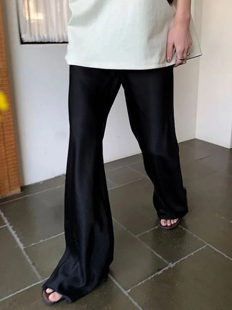 DFCF 2025 New Spring Summer Pants Casual Versatile Solid Wide Leg Pants for Women Korean Fashion High Waist Loose Straight Pants