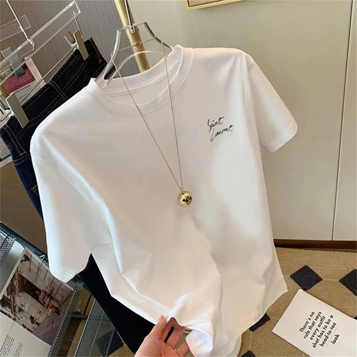 2025 New Summer Oversized Short-sleeved T-shirt Men's and Women's Summer New Design Fashionable Loose Lazy Unique Chic Top