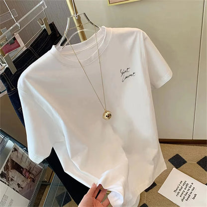 2025 New Summer Oversized Short-sleeved T-shirt Men's and Women's Summer New Design Fashionable Loose Lazy Unique Chic Top