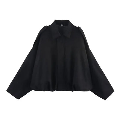 Spring 2025 Women's Velvet Feel Pilot Jaet Coat New Arrival Casual Loose Fit Classic Collar ort Outerwear